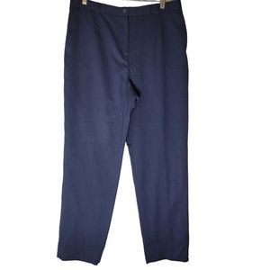 Pendleton Virgin Wool Dress Pants Trousers Women 12 Navy Blue Flat Front Pockets